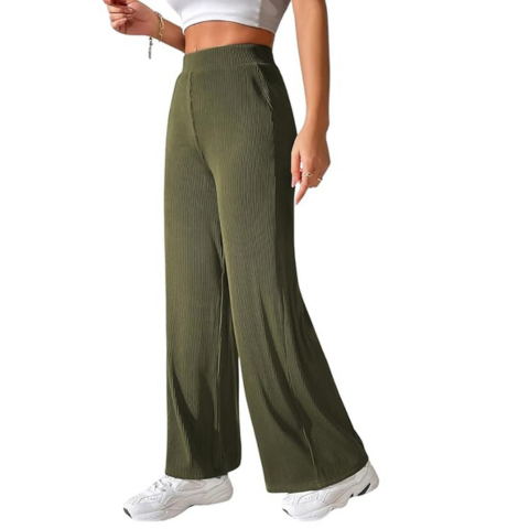 Women’s Parachute Cargo Pants – High Waist Flared Korean Trousers